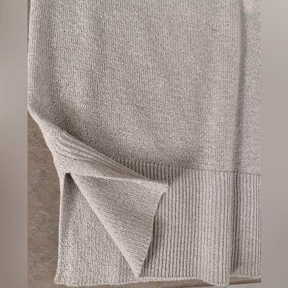 Zara top round neckline-long sleeve-grey with metallic fibers-new, never worn - Picture 7 of 11